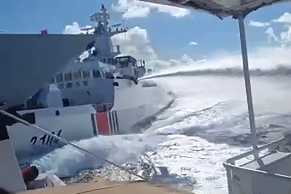 A Chinese navy vessel collided with one from its coast guard while chasing a Philippine patrol boat in the South China Sea on Monday. Manila has called on Beijing to observe rules on preventing collision at sea. Photo: AFP