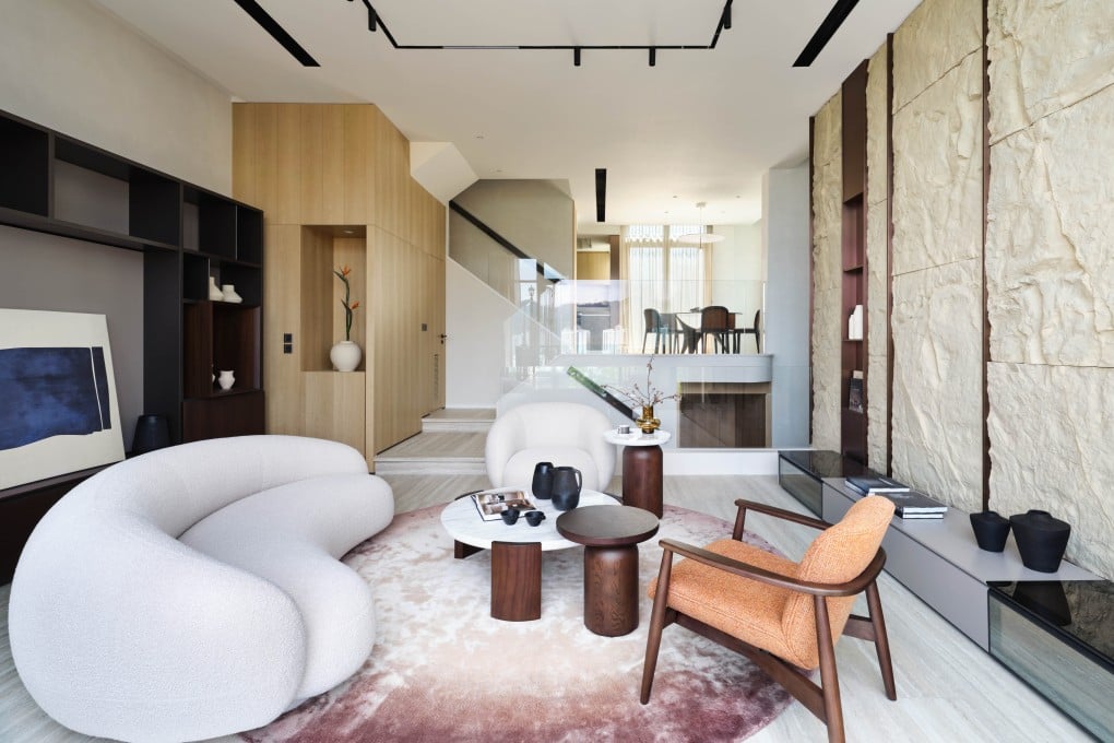 The living room of the home in Tai Wai, Hong Kong, designed by In-between Architects. Photo: Tan Hai Han