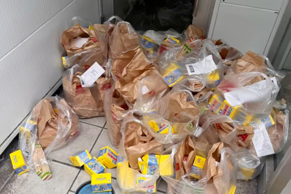 Bags of discarded Happy Meals. McDonald’s Japan was forced to halt its Pokemon promotion just hours after it started when demand outstripped supply. Photo: X/ Daiyamato69