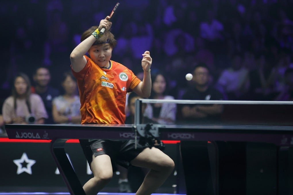 Zhu Yuling takes on Chen Yi in the WTT United States Smash final in Las Vegas last month. Photo: Xinhua