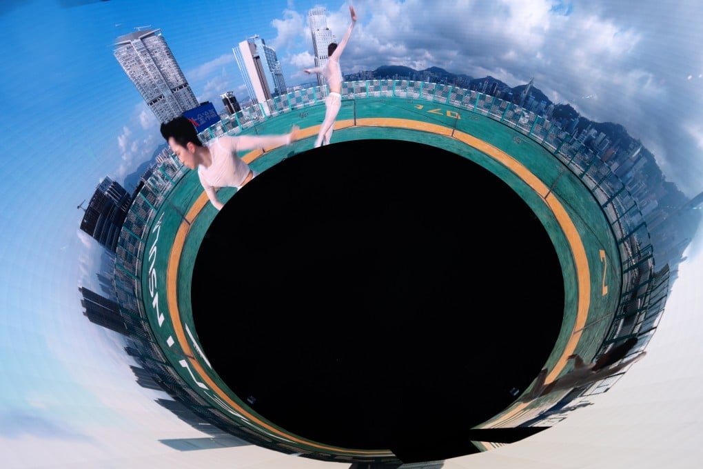 A screenshot from Company Wayne McGregor’s “On the Other Earth”, an experimental dance project shown on a 360-degree stereoscopic LED screen developed in Hong Kong. The work was unveiled at the International Festival of Contemporary Dance in Venice on July 24, 2025. In this scene, Hong Kong Ballet dancer Jeremy Chan can be seen on the Peninsula Hotel helicopter pad. The project was co-produced with the Hong Kong Baptist University and Hong Kong Ballet. Photo: Ravi Deepres