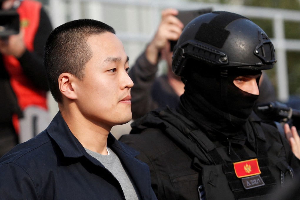 Police officers escort Terraform Labs co-founder Do Kwon in Podgorica, Montenegro, in March 2024. Photo: Reuters