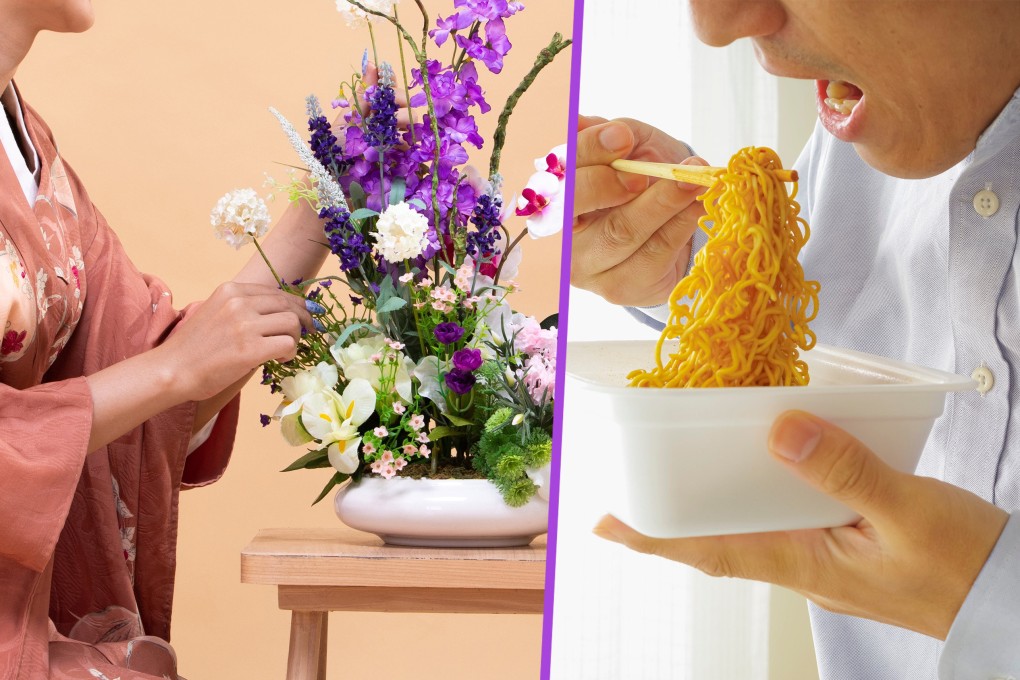 A retired man from Japan is following the trend of “graduating from marriage,” living alone, and has ended up eating instant noodles daily. Photo: SCMP composite/Shutterstock