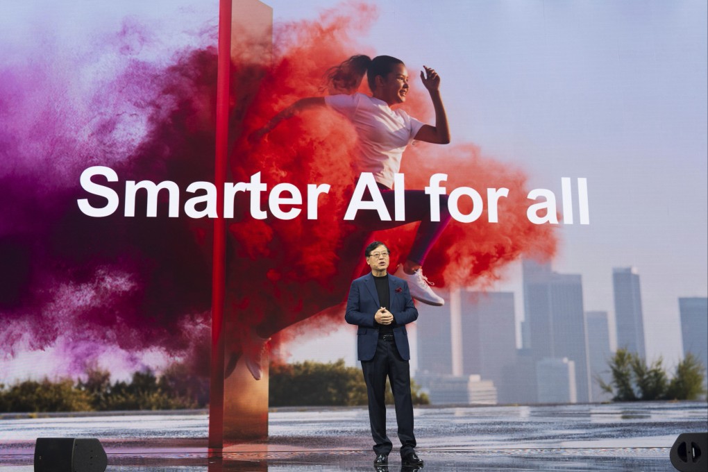 Lenovo chairman and CEO Yuanqing Yang speaks at the Lenovo Tech World event in Seattle, US, October 15, 2024. Photo: Lenovo via AP