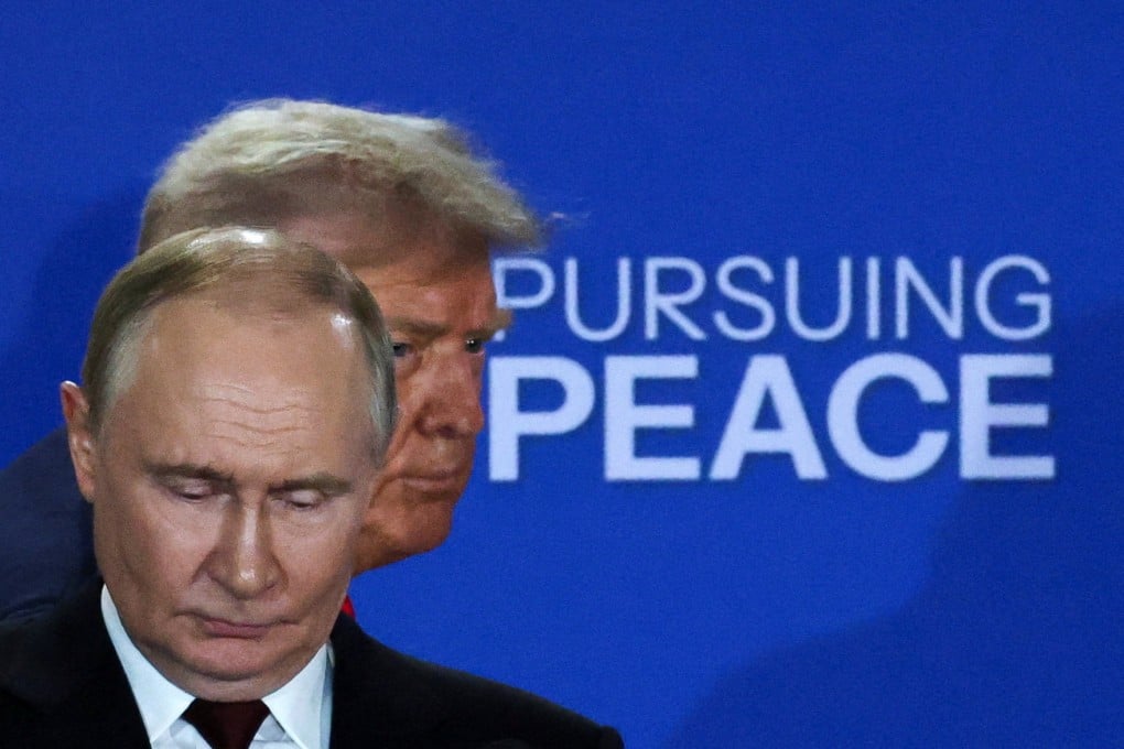 US President Donald Trump and Russian President Vladimir Putin during a press conference in Alaska on Friday. Photo: Reuters