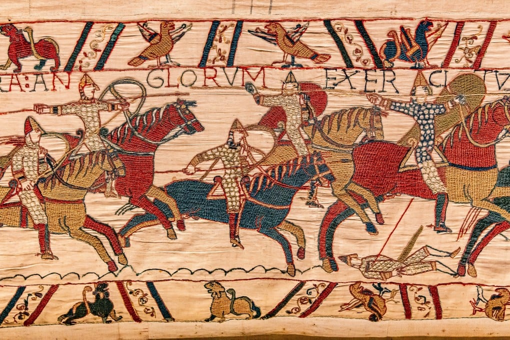 Close-up of a detail of the Bayeux Tapestry, which chronicles the Norman conquest of England in 1066. The tapestry will head from its home in Bayeux, France, to star in an exhibition at London’s British Museum from September 2026. Photo: AP