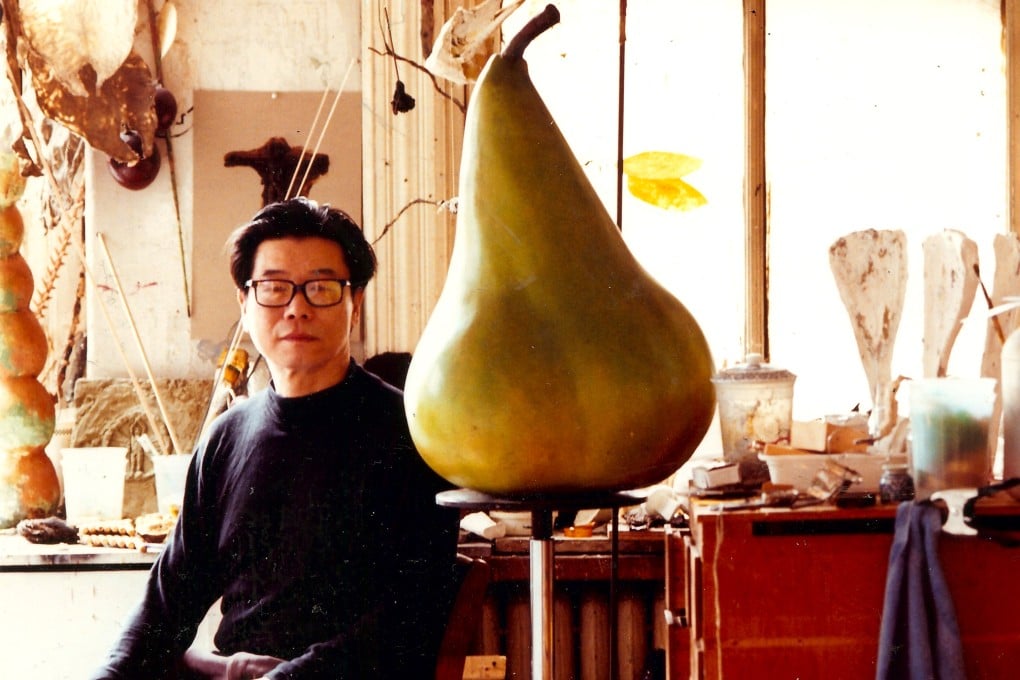 An updated photo of Chinese-American sculptor Ming Fay surrounded by his works. Known for his fantastical papier-mâché creations as well as prominent public art projects across America, Fay was adept at infusing ordinary objects with a fresh and larger-than-life sense of whimsy. Photo: Estate of Ming Fay