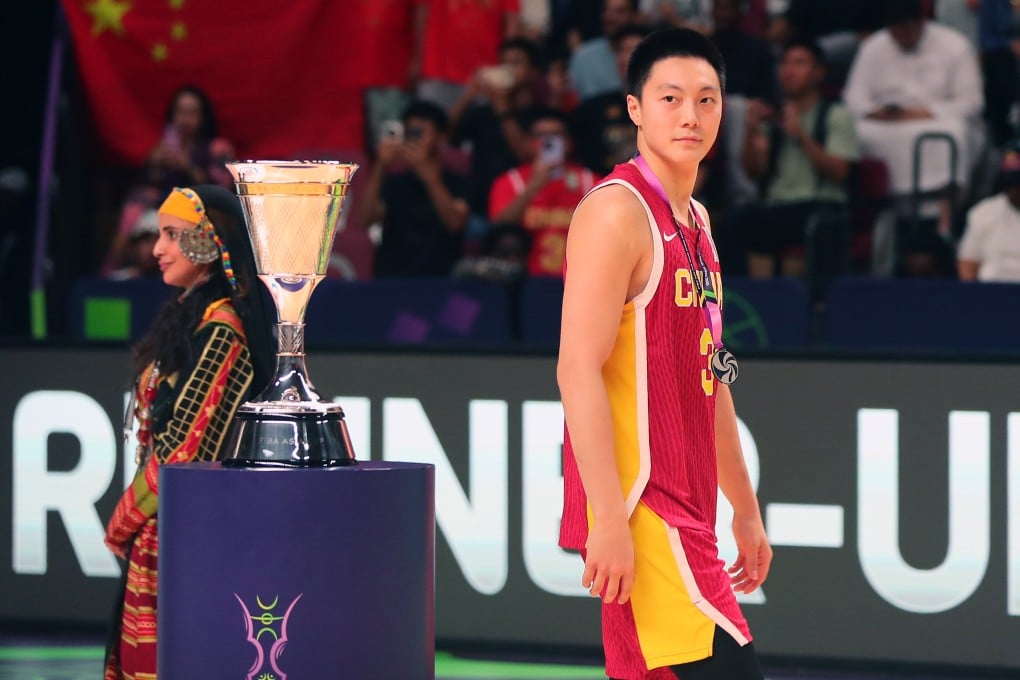 Hu Mingxuan of China glances at the Asia Cup trophy after his side’s loss in the final to Australia. Photo: Xinhua