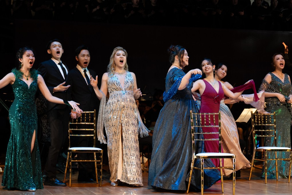 Cast members perform Opera Hong Kong’s retelling of Franz Lehár’s The Merry Widow, which played at Hong Kong City Hall Concert Hall on August 15-16. Photo: Opera Hong Kong