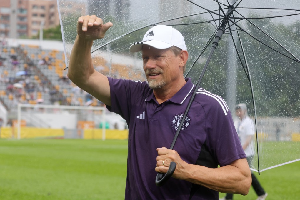 Manchester United legend Peter Schmeichel watched his academy team beat Hong Kong’s under-16s on Sunday. Photo: Edmond So