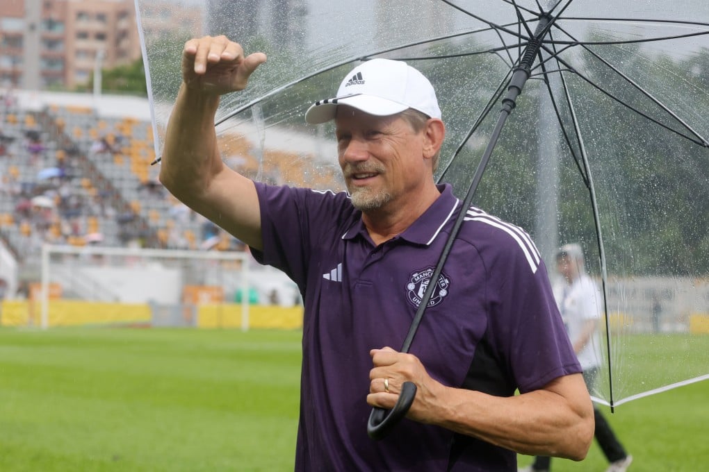 Manchester United legend Peter Schmeichel watched his academy team beat Hong Kong’s under-16s on Sunday. Photo: Edmond So