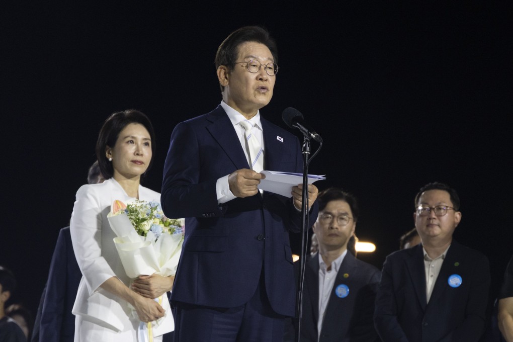 South Korean President Lee Jae-myung speaks in Seoul on Friday. He told his cabinet on Monday that the country should have “the courage” to ease tensions with the North. Photo: EPA