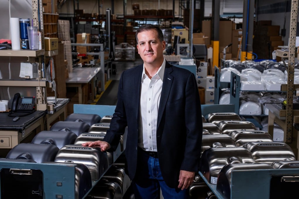 William Gagnon, executive VP of Excel Dryer, stands in his US-based factory. Photo: HANDOUT