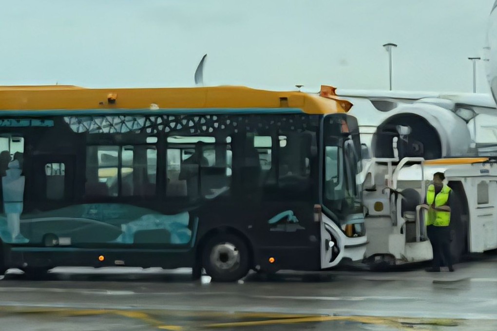 The collision occurred on Tuesday afternoon on the airport apron. Photo: Handout