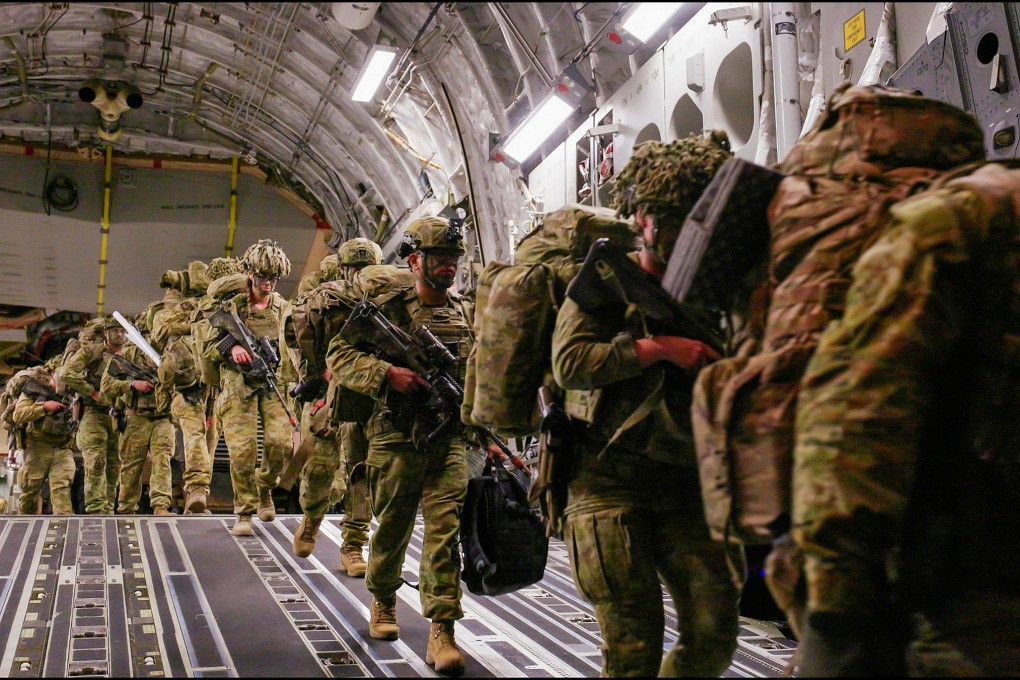 Australian troops disembark a heavy transport aircraft at Clark Air Force Base, the Philippines, during a tactical air land operation as part of Exercise Alon 2025. Photo: Australia’s Defence Department