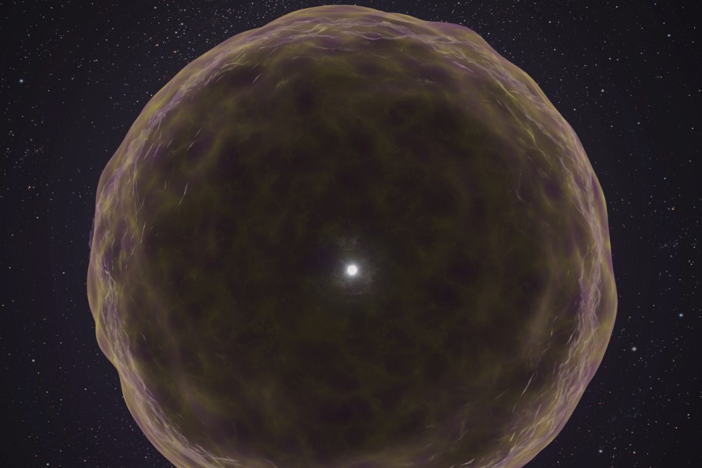 An illustration depicts the insides of an exploding star. Photo: Adam Makarenko/W. M. Keck Observatory/AP