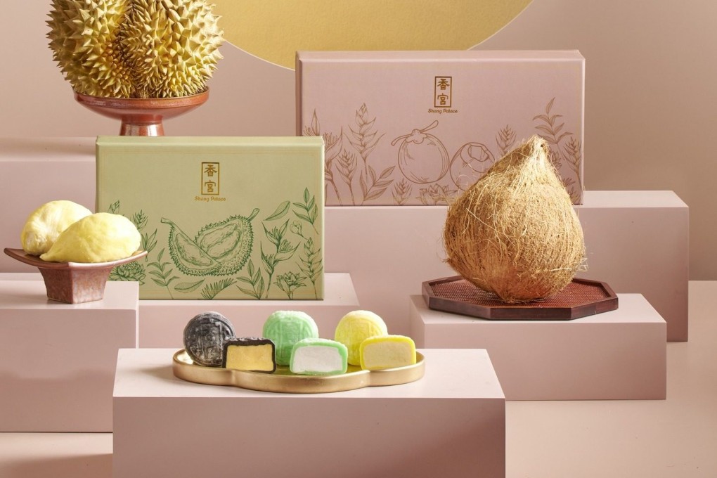 Kowloon Shangri-La’s durian mooncakes are one of the more creative offerings this year from Hong Kong hotels, many of which have early-bird discounts in the coming days and weeks. Photo: Instagram/kowloonshangrila