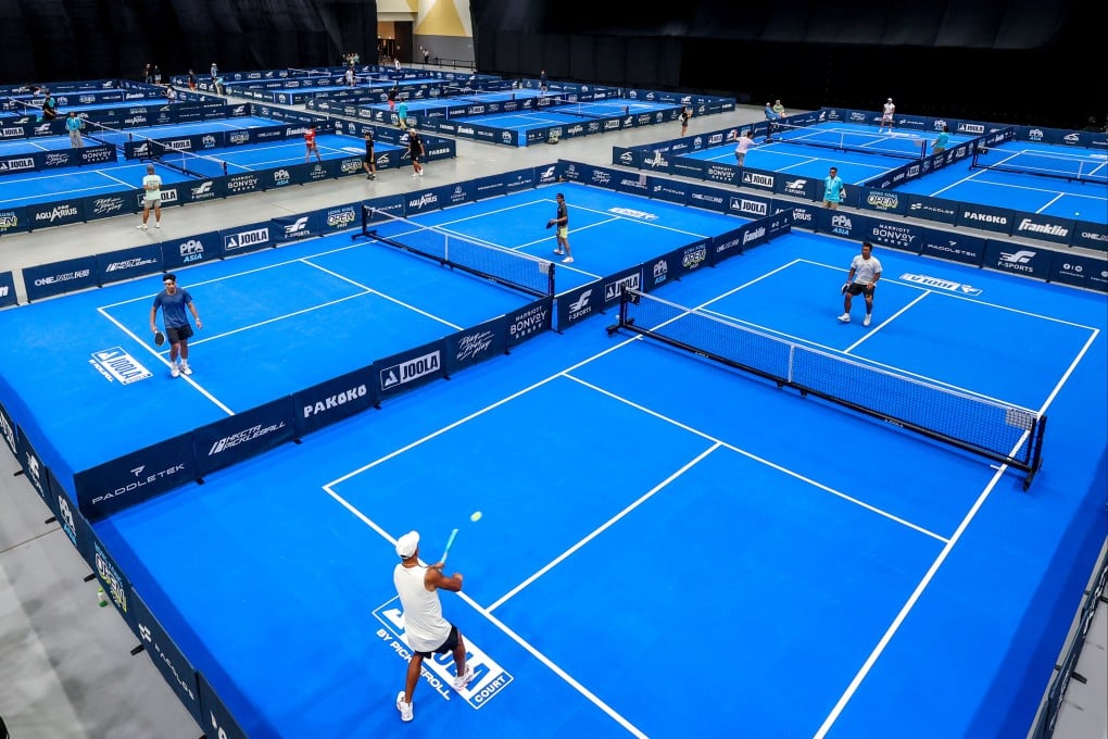 Qualifier action from the first day of the PPA Tour Asia Hong Kong Open at Kai Tak Arena on Thursday. Photo: Dickson Lee