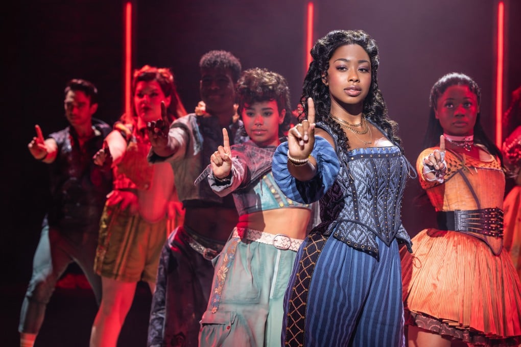 Rachel Simone Webb (second right) as Juliet in the West End and Broadway musical & Juliet. Photo: TNS