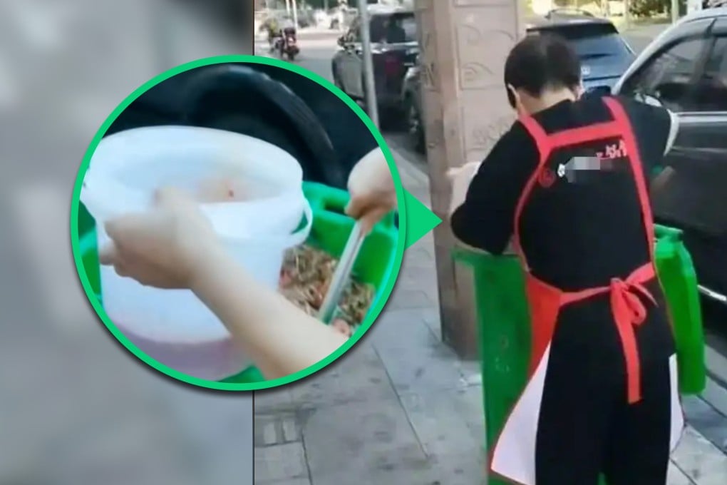 A restaurant in China has been accused of cooking with used oil, but the eatery claims it was simply being sold as waste. Photo: SCMP composite/Douyin