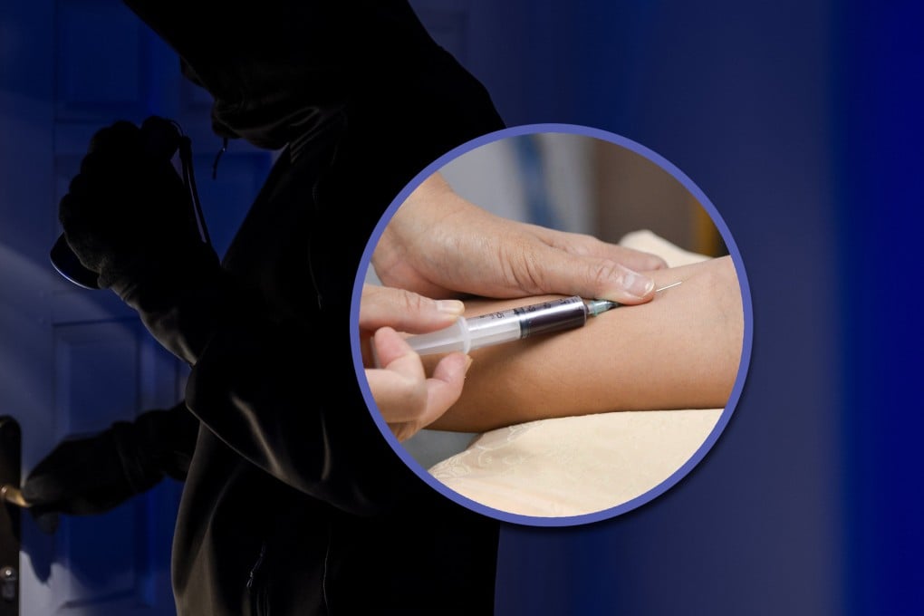 A Chinese man broke into a woman’s home while she was asleep, sedated her, and drew her blood, claiming it was a method to relieve stress. Photo: SCMP composite/Shutterstock