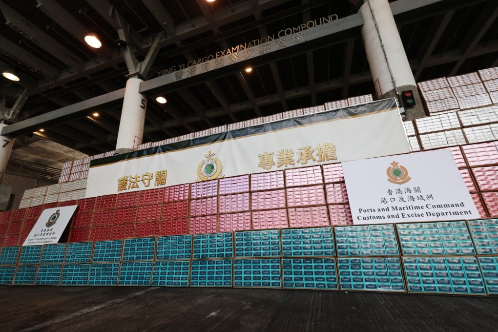Millions of contraband cigarettes were seized in 84 large-scale cases in the first half of the year. Photo: Jelly Tse
