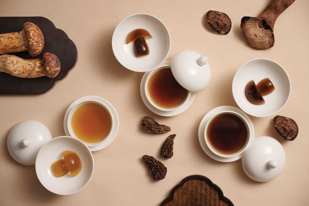 The Mushroom Consomme Symphony, part of Man Ho restaurant’s Yunnan mushrooms six-hands feast in Hong Kong. Photo: Handout