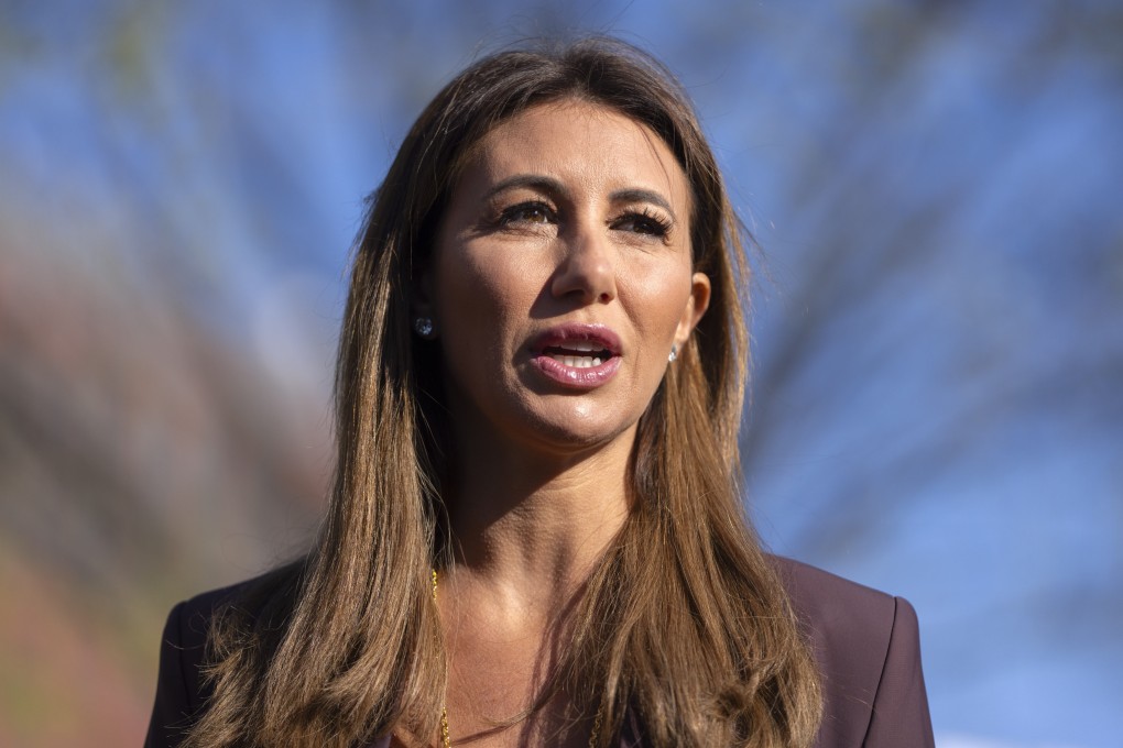 Alina Habba, US President Donald Trump’s pick to be the interim US Attorney for New Jersey, speaks with reporters outside the White House in March. Photo: AP