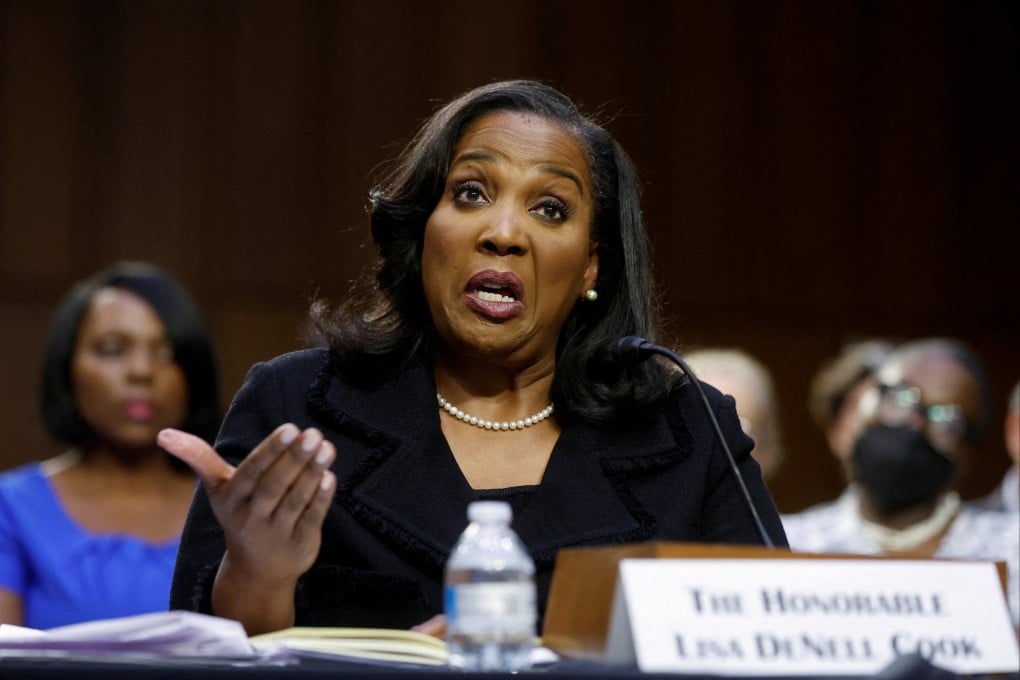 Lisa Cook testifies before a Senate Banking Committee hearing on her nomination to be a member of the Federal Reserve Board of Governors in Washington in June 2023. Photo: Reuters
