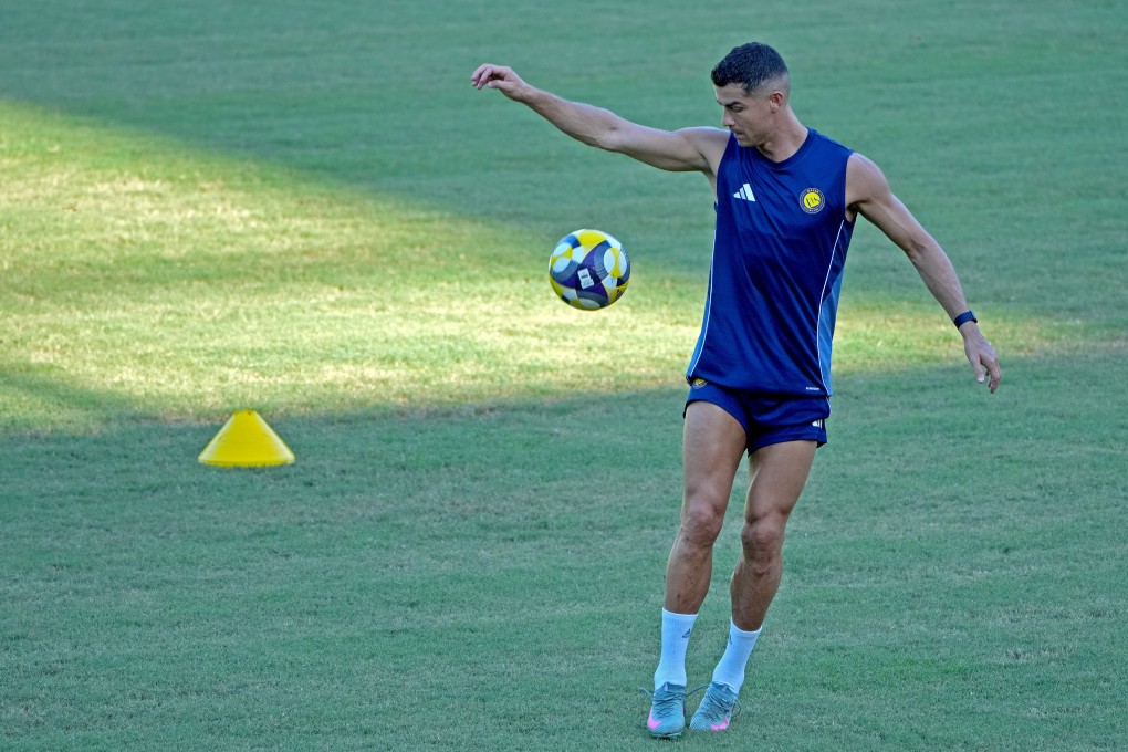 Cristiano Ronaldo trains in Kowloon Tong in Hong Kong on the eve of the Saudi Super Cup final. Photo: May Tse