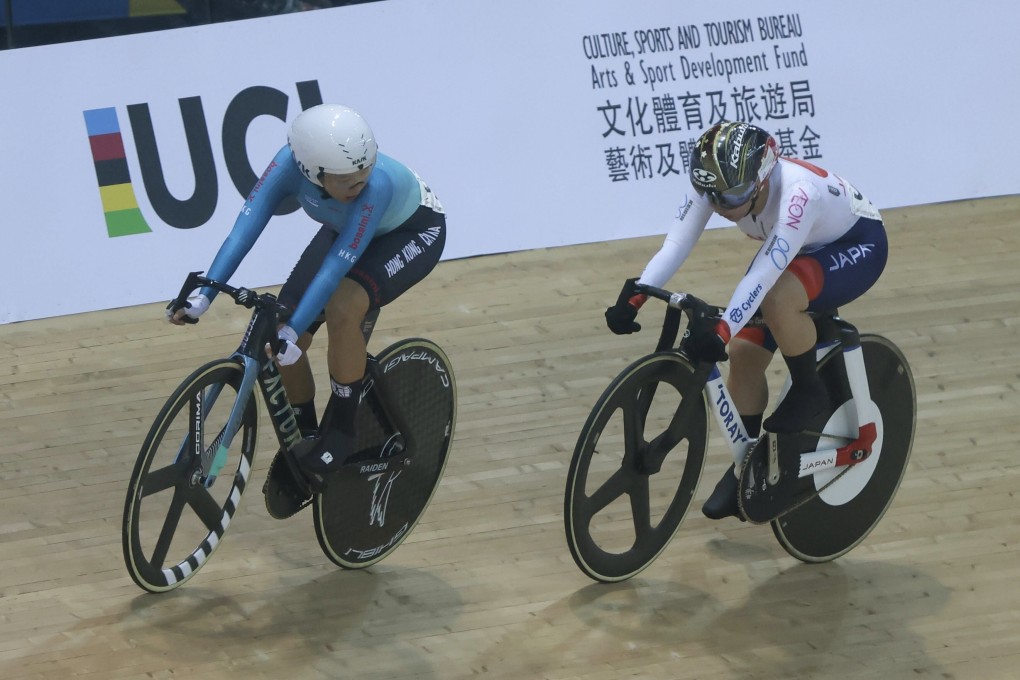 Hong Kong’s Ceci Lee Sze-wing (left) in action at the city’s International Track Cup in April. Photo: Jonathan Wong
