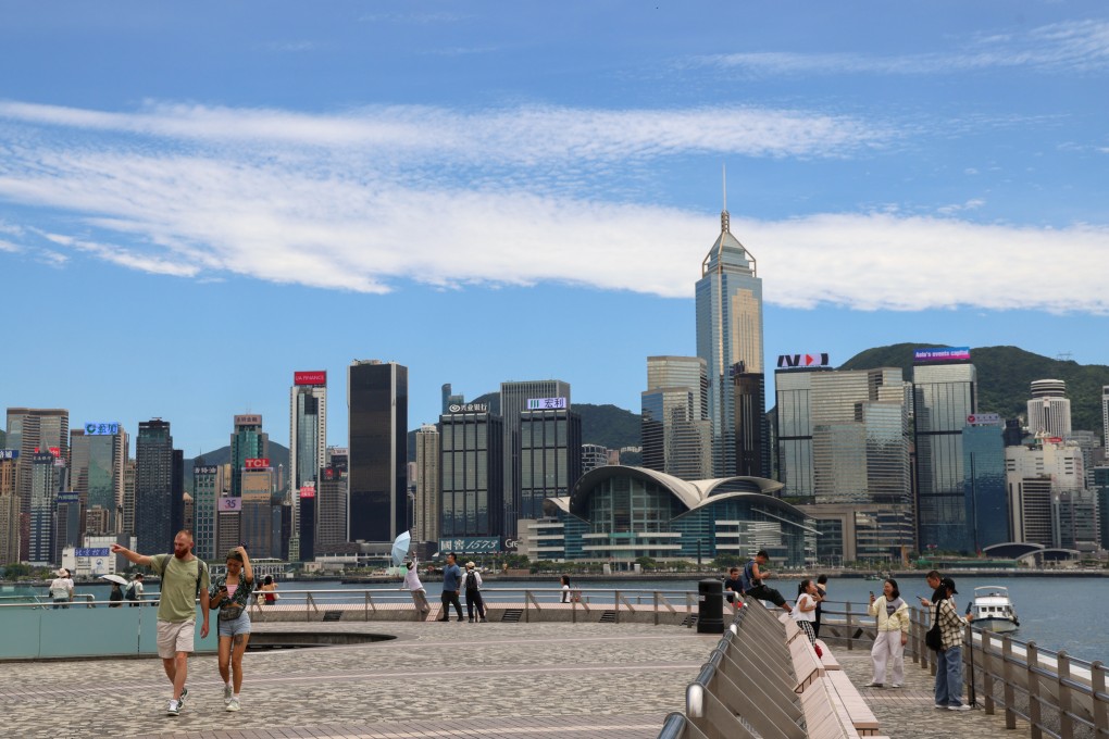 Visitors at the Tsim Sha Tsui waterfront on Friday. Photo: Jelly Tse