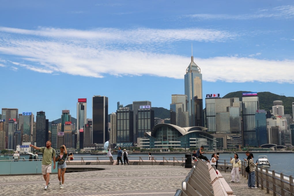 Visitors at the Tsim Sha Tsui waterfront on Friday. Photo: Jelly Tse