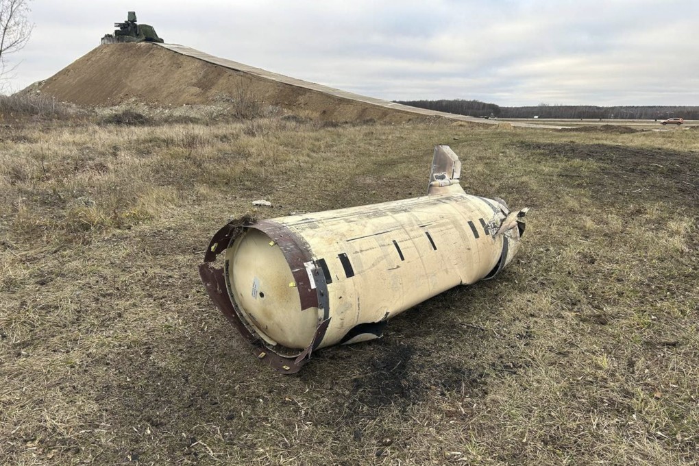 The debris from a US-made long-range ATACMS missile, reportedly used in attacks by Ukrainian forces and shot down in Russia’s Kursk region, is seen in an image released in November 2024. Photo: Russian defence ministry via EPA-EFE