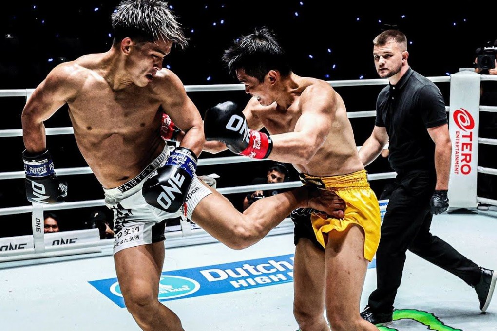 Yuki Yoza lands a kick during his victory against Petchtanong Petchfergus. Photo: ONE Championship