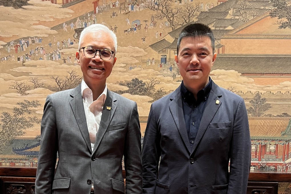 Louis Ng (left), director of the Hong Kong Palace Museum, and Lou Wei, executive deputy director of the Beijing Palace Museum, are photographed at The Palace of Established Happiness inside The Forbidden City in Beijing, China on August 19, 2025. Photo: Enid Tsui