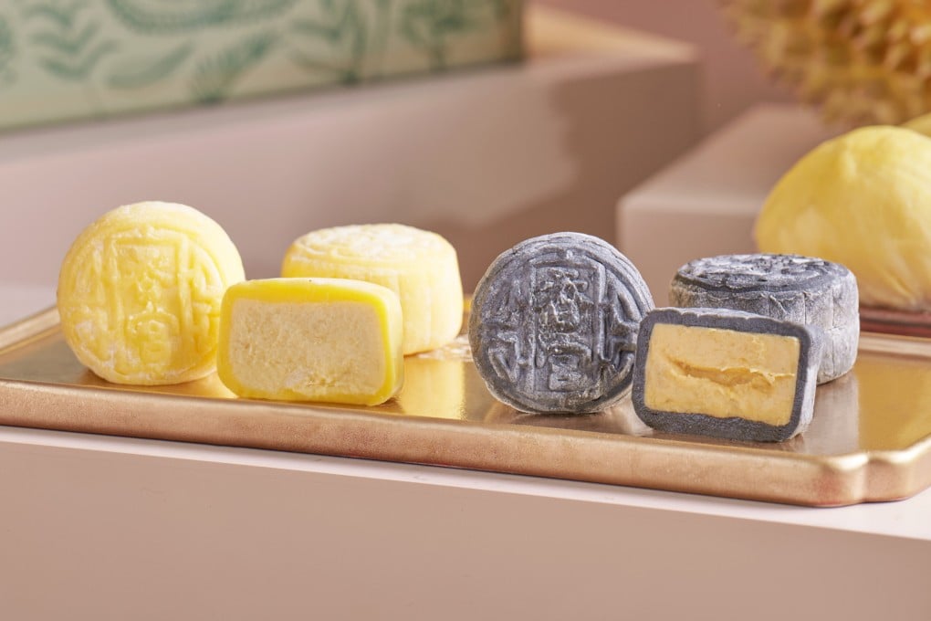 Durian filled snow skin mooncakes from Kowloon Shangri-La in Hong Kong. Photo: Kowloon Shangri-La