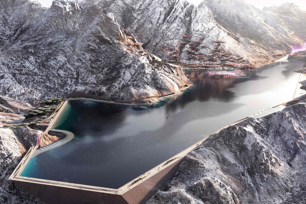 A view of the design plan for Trojena, an area in Saudi Arabia’s planned megacity of Neom, which will host the 2029 Asian Winter Games. Photo: AFP