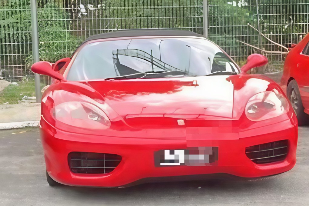 The Ferrari belonging to the son of a former Malaysian prime minister that police impounded after discovering heroin inside. Photo: Handout