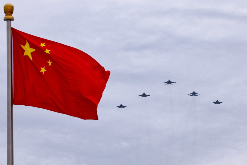J-16, J-20 and J-35 fighter jets fly in formation during a rehearsal for next week’s military parade in Beijing. Photo: Reuters
