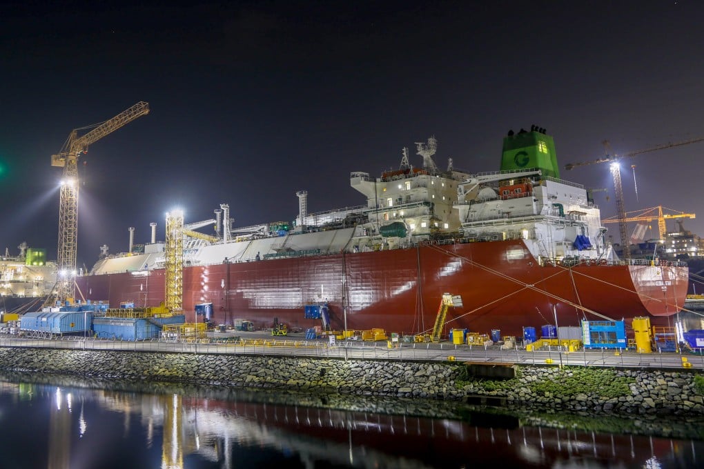 A ship is seen under construction in South Korea, which has announced investments for the US shipbuilding sector. Photo: Getty Images