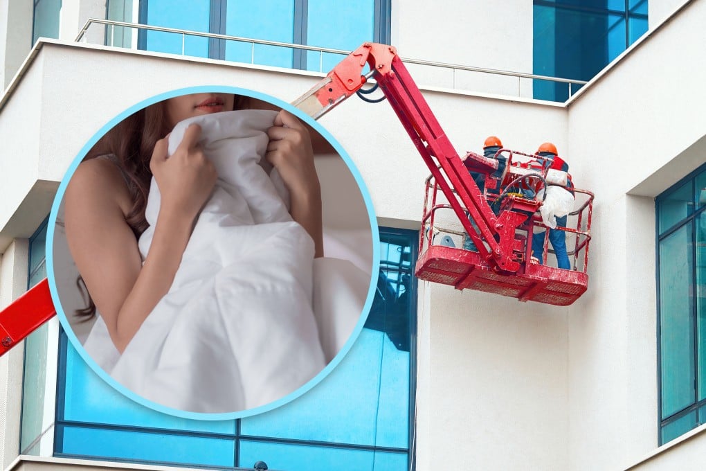 A Chinese woman who became depressed after two window cleaners saw her sleeping naked is seeking a rent reduction as compensation. Photo: SCMP composite/Shutterstock