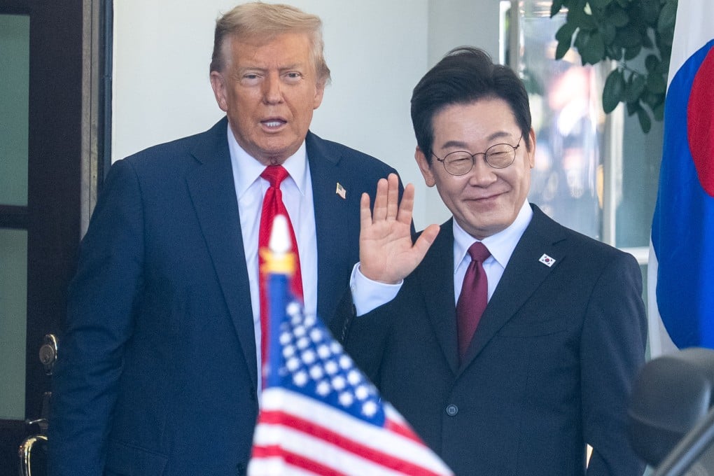 US President Donald Trump (left) welcomes South Korean President Lee Jae-myung to the White House on Monday. Photo: Xinhua