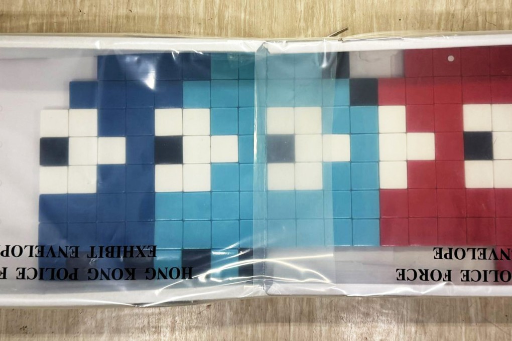 Police display the artwork officers seized when arresting the two suspects. Photo: Handout