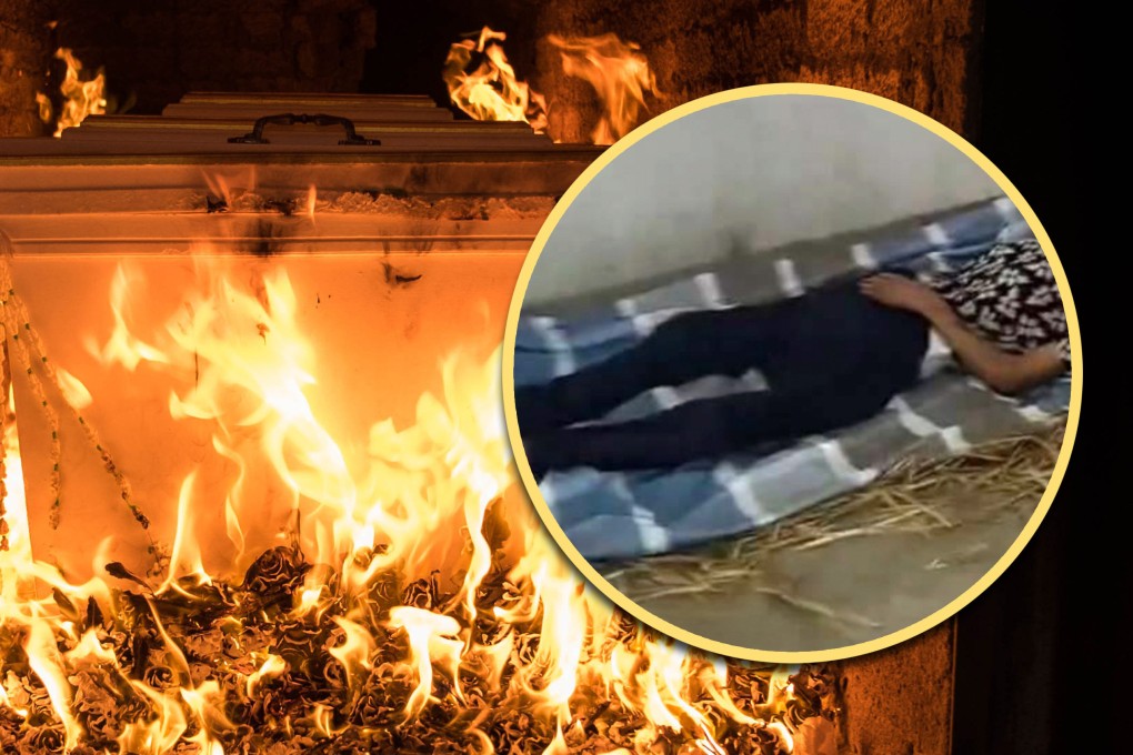 Chinese government officials have come under fire for urging the family of an elderly man to cremate him while he was still alive. Photo: SCMP composite/Shutterstock/Douyin