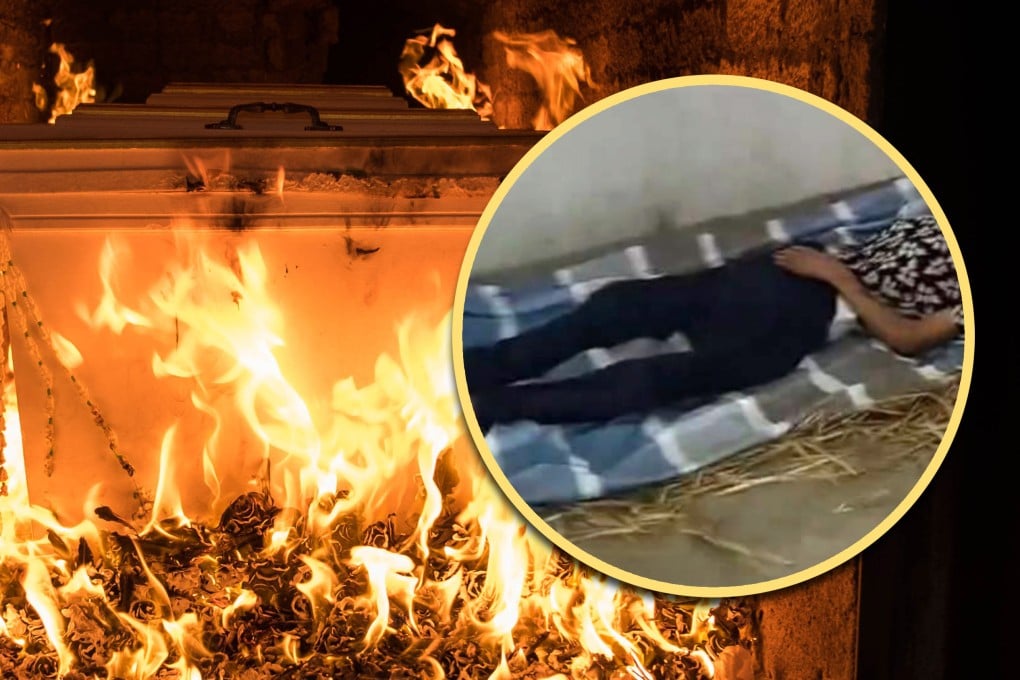 Chinese government officials have come under fire for urging the family of an elderly man to cremate him while he was still alive. Photo: SCMP composite/Shutterstock/Douyin