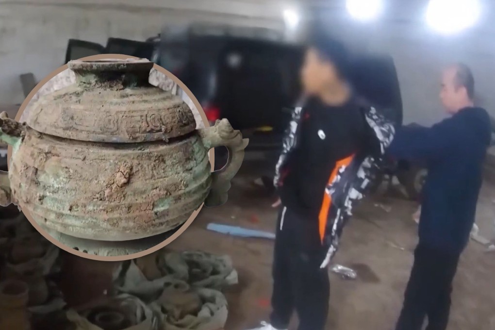 A Chinese man obsessed with fictional tomb-raiding stories has broken into a burial site and stolen 20 cultural relics from 771 BC. Photo: SCMP composite/CCTV