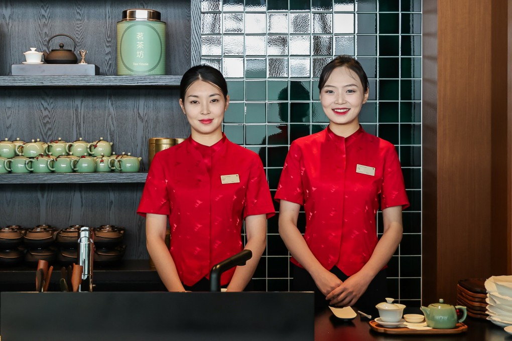 The new speciality tea house at Cathy Pacific’s reopened Premier flagship lounge at Beijing Capital International Airport showcases around half a dozen Chinese teas from the London brand Jing. Photo: Cathay Pacific