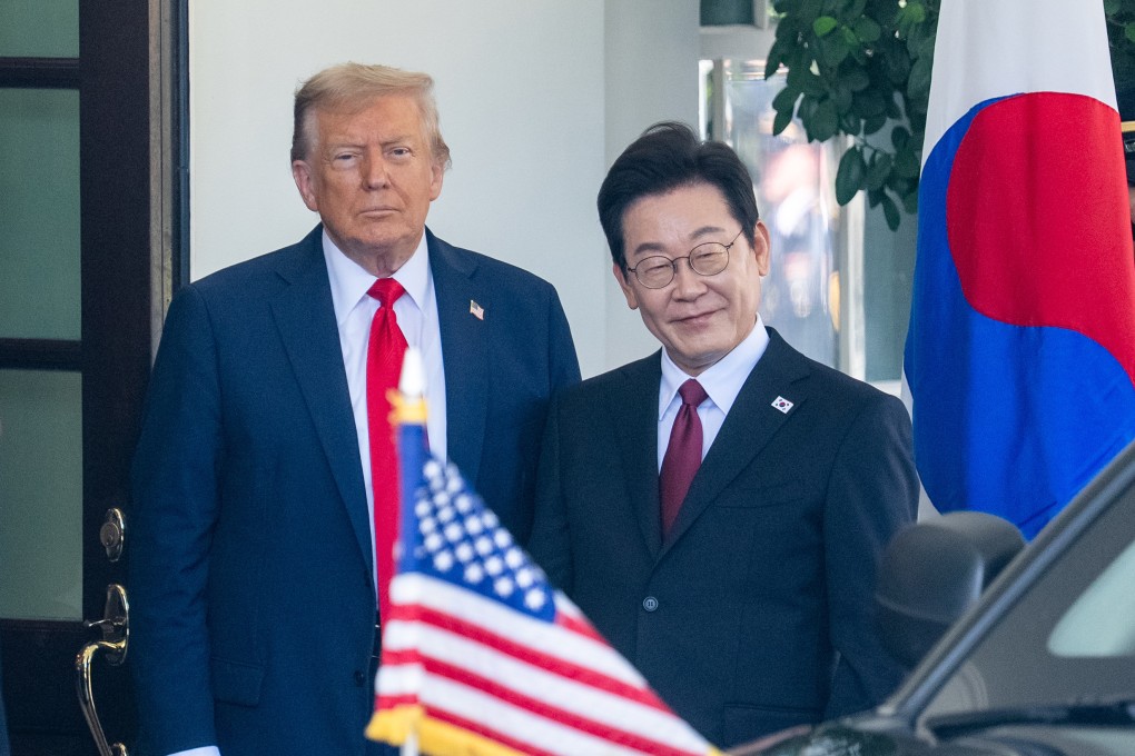 US President Donald Trump  welcomes visiting South Korean President Lee Jae-myung to the White House on Monday. Photo: Xinhua