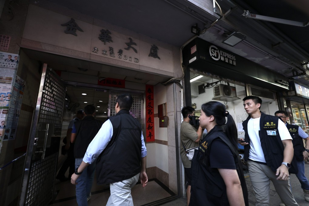 Blood was found at the scene and a knife was seized. Photo: Jelly Tse